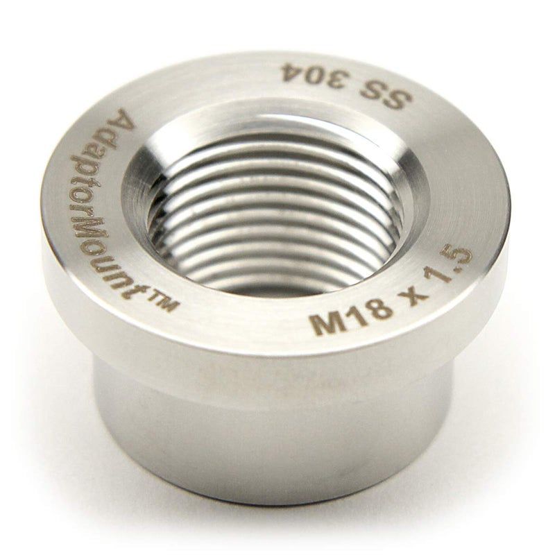 AdaptorMount M18 x 1.5 Stainless Steel 304 Female Threaded Stepped Weld Bung Metric Mounting Boss Fitting (OD 1.0") with Top Head (OD 1.2") - Image 4